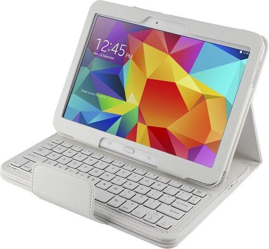 Mesh - Samsung Galaxy Tab 4 10.1 Hoes - Bluetooth Toetsenbord Keyboard  Cover Wit | bol.com