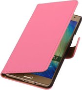 Roze Effen Booktype Samsung Galaxy A7 2015 Wallet Cover Hoesje