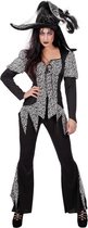Halloween - Zwart/wit heksen kostuum voor dames 42 (XL)