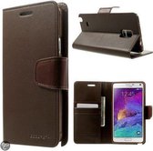 Goospery Sonata Leather case hoesje Samsung Galaxy Note 4 Bruin