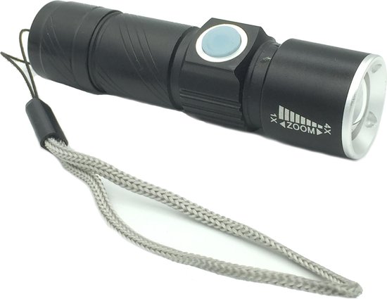 Gridbyt oplaadbare zaklamp USB LED - Compact - Flashlight | bol.com
