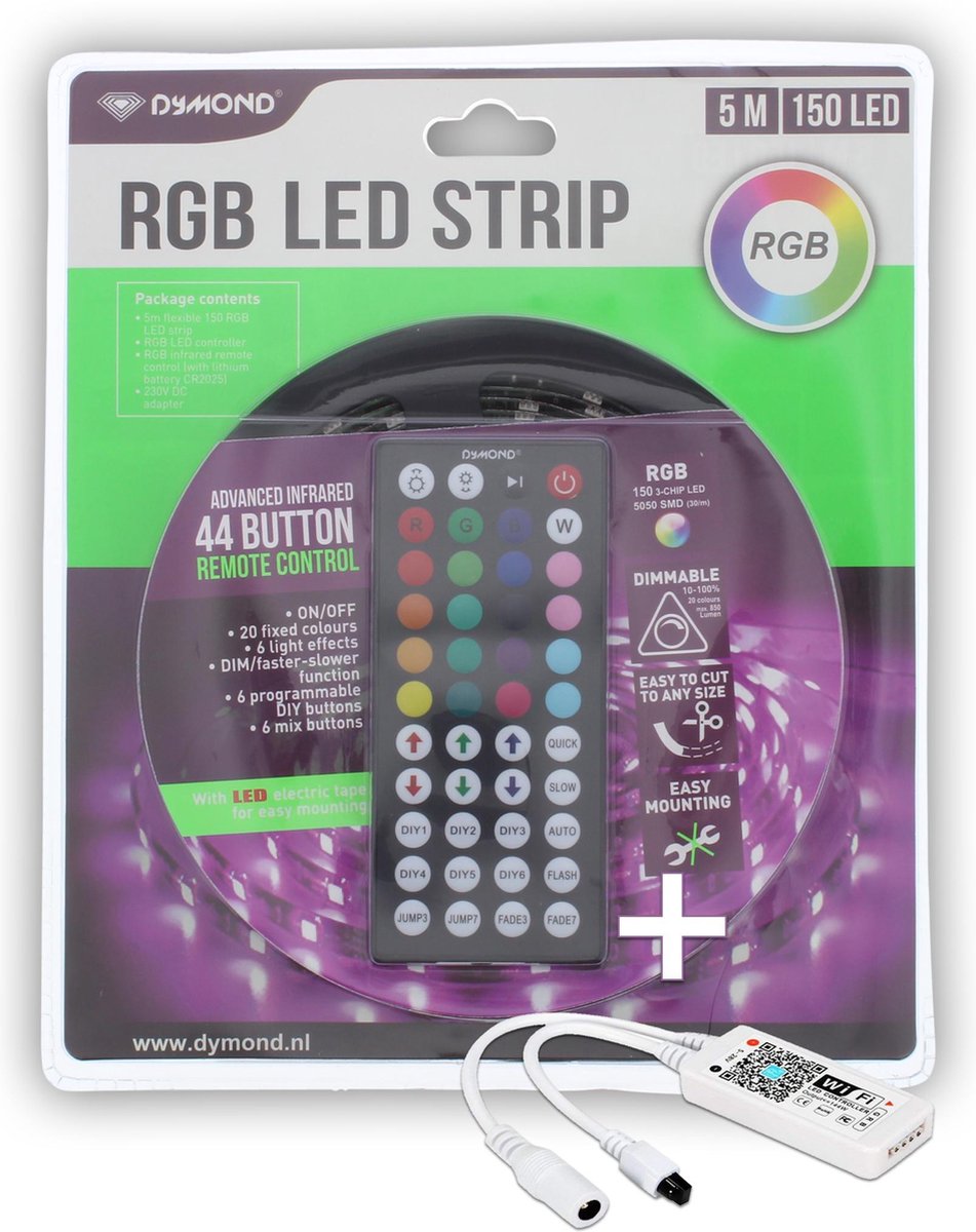 Magic Home Led Controller + RGB Led Strip 5 meter bol