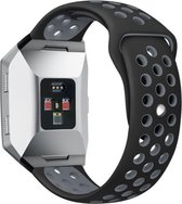 YONO Sport Bandje Zwart en Grijs voor Fitbit Ionic – Siliconen Luchtdoorlatende Armband