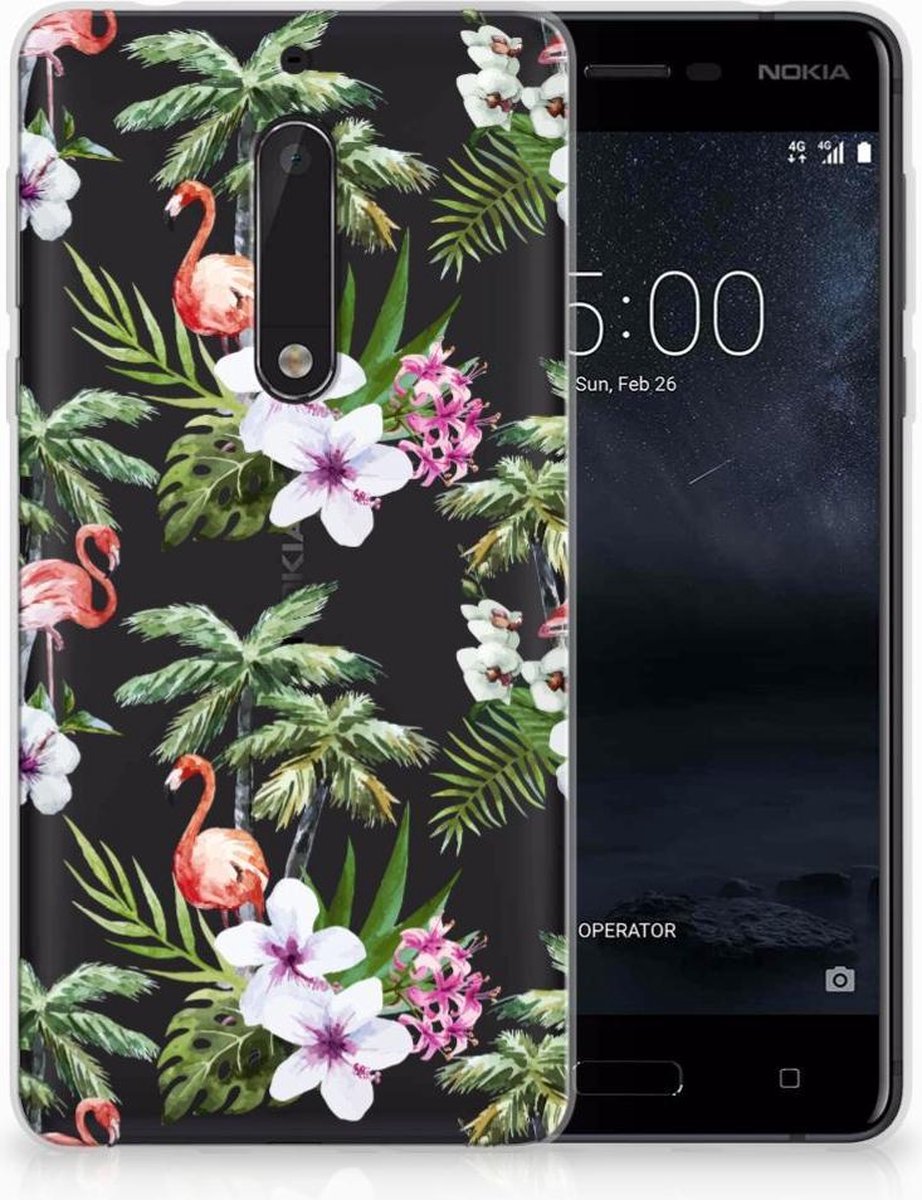 Nokia 5 TPU Hoesje Flamingo Palms