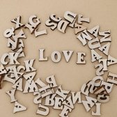 Klein houten letters - mix van 200 stuks lettertjes van 1,5 cm - voor scrapbooking, decoratie, hobby etc.