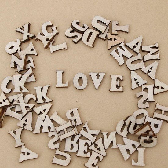 Klein houten letters van 200 stuks lettertjes van 1,5 cm - voor scrapbooking,... |