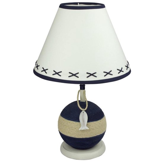 Lamp fender - Maritieme lamp - Staande nautische lamp - Jute - Hout -  Katoen - Donkerblauw | bol.com