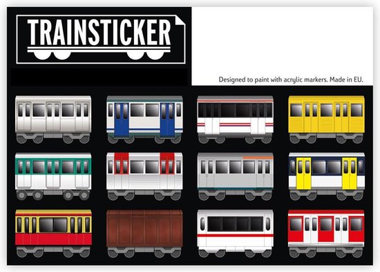 Trein sticker 12 stickers verschillende trein ontwerpen | bol.com