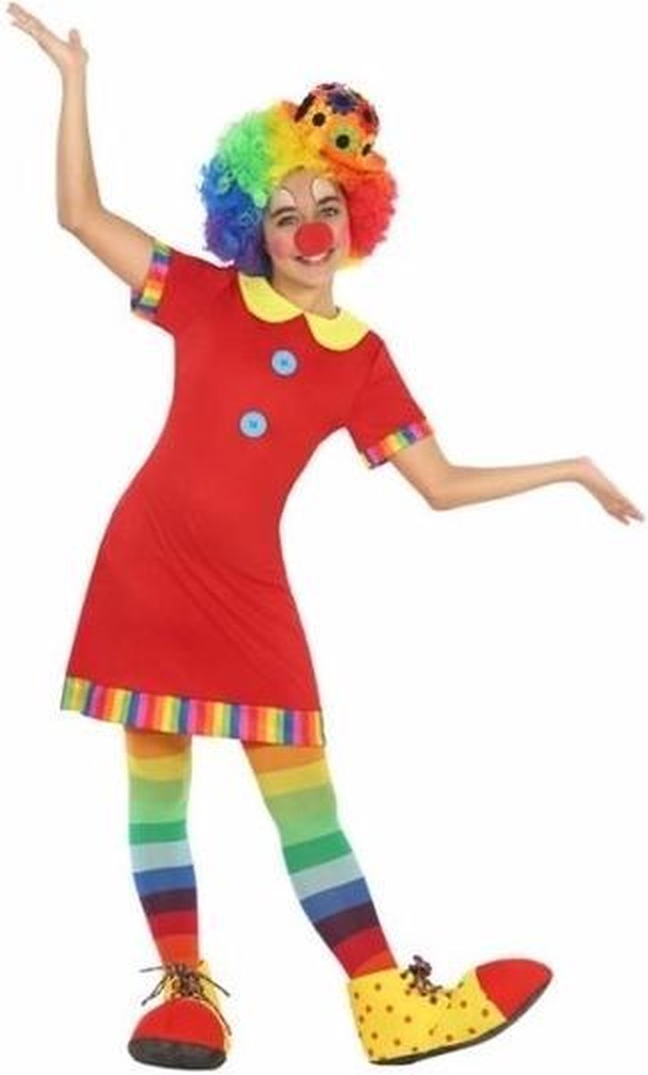 accu Oude man versneller Clown Floppy kostuum / outfit voor meisjes - verkleedpak 128 (7-9 jaar) |  bol.com