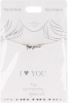 Ketting I love You, silver plated