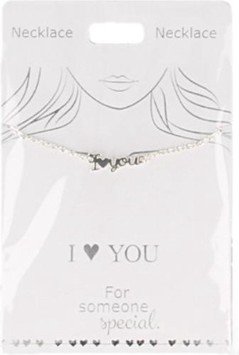 Ketting I love You, silver plated