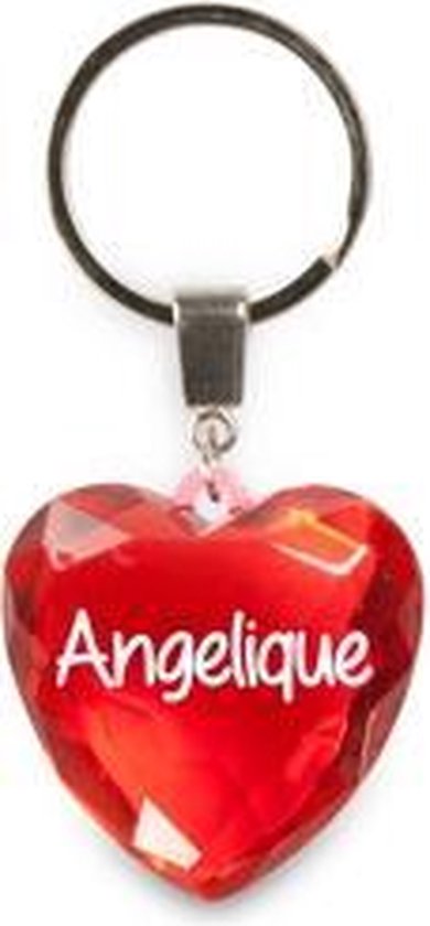sleutelhanger - Angelique - diamant hartvormig rood