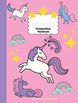 Unicorn Composition Notebook Wide Ruled, Back To School