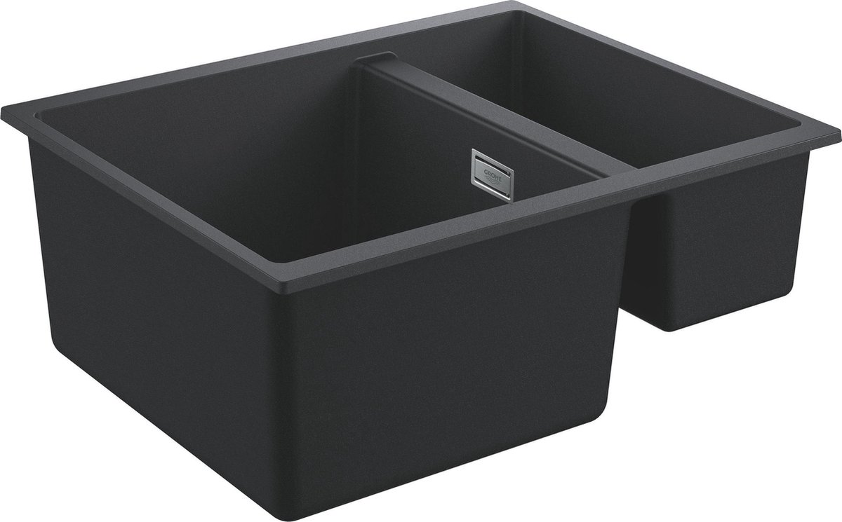 GROHE K500 Composiet 1,5 spoelbak - 55,5cm - Inbouw - Met overloop - Granite Black