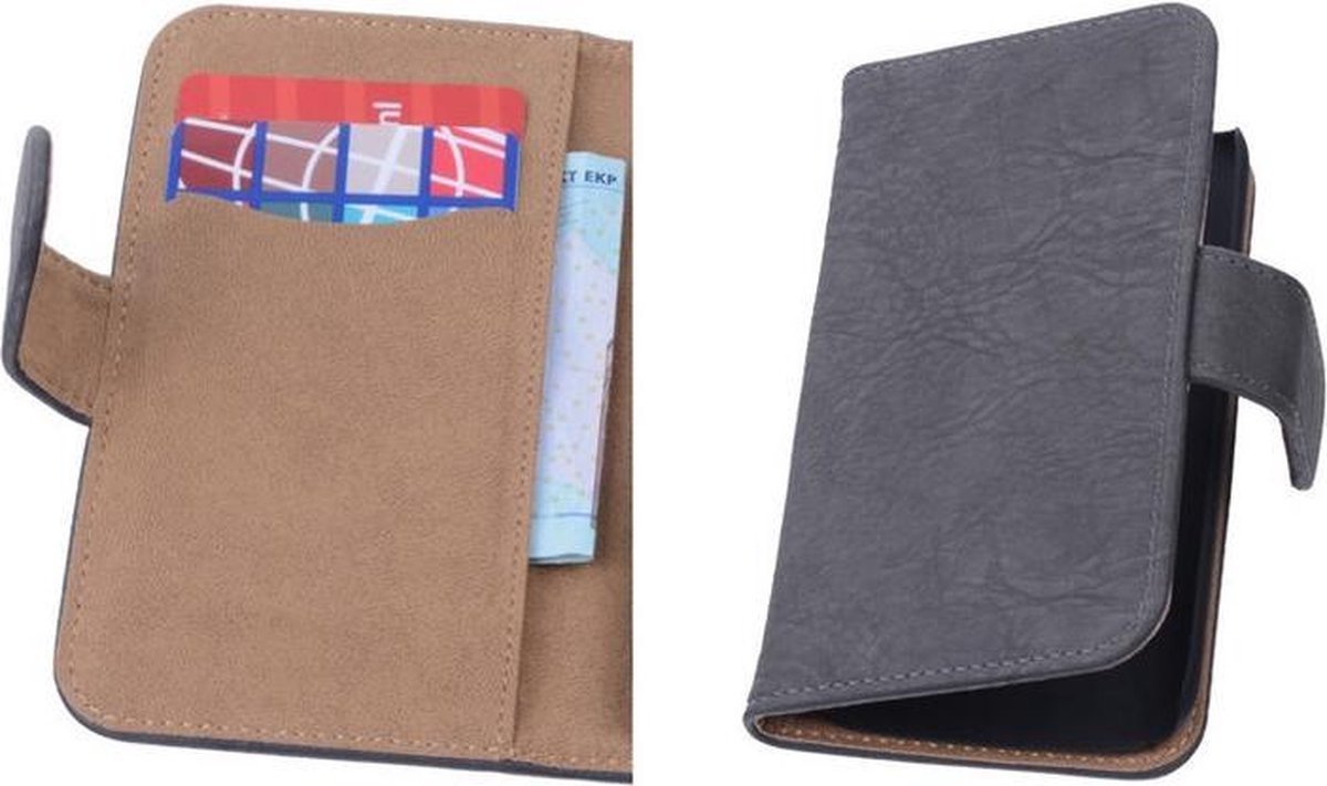 Grijs Hout Samsung Galaxy Core Hoesjes Book/Wallet Case/Cover