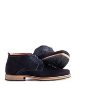 Travelin London Suède - Halfhoge veterschoen - Donkerblauw - Maat 40