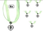 6x Ketting Tiroler groen - oktoberfest bier party tirol festival thema feest party