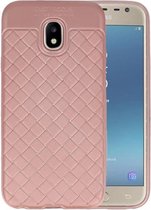Roze Geweven TPU case hoesje voor Samsung Galaxy J3 2017