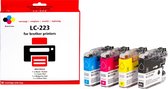 Pixeljet LC-223 (4-pack) inktcartridge |Zwart|Cyaan|Magenta|Geel| - geschikt voor Brother