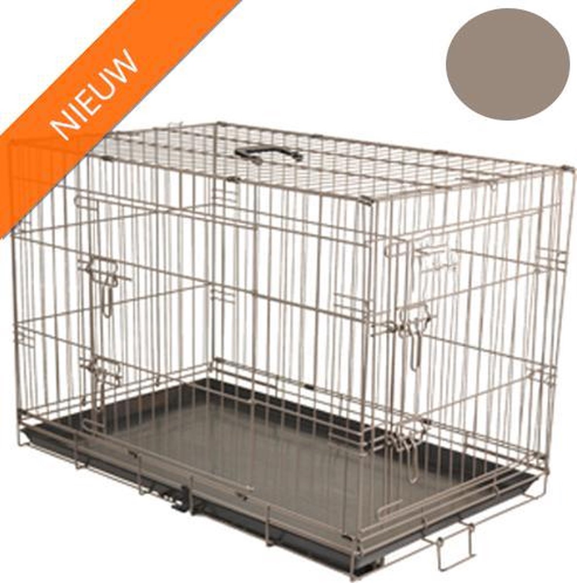 Petstar - Draadkooi Taupe - 2 deurs - 47 x 31 x 38