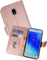 Hoesje Geschikt voor Samsung Galaxy J3 2018 - Kaarthouder Book Case Telefoonhoesje - Roze