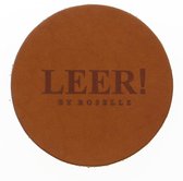 LEER! By Roselle Onderzetter Rond - ø9,5 cm Bruin Cognac ( 6 stuks )