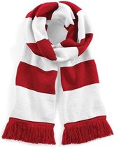 Beechfield Sjaal met brede streep rood/wit Unisex - sjaal lengte 182 cm