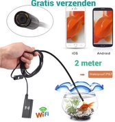 Saizi WiFi Endoscoop HD LED | Mini Camera met 2 meter  Kabel - 8 mm kop | Waterdichte inspectie camera met LED Verlichting / Voor Mobiel/ Tablet / Laptop/Saizi