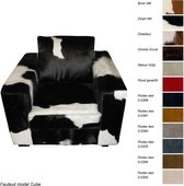 Luxe zetel in koehuid zwart gevlekt