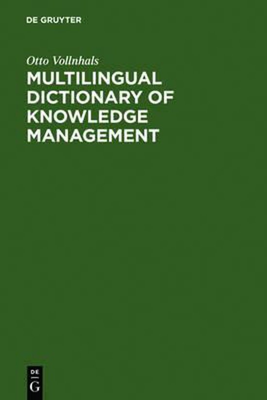 Multilingual Dictionary of Knowledge Management - cover