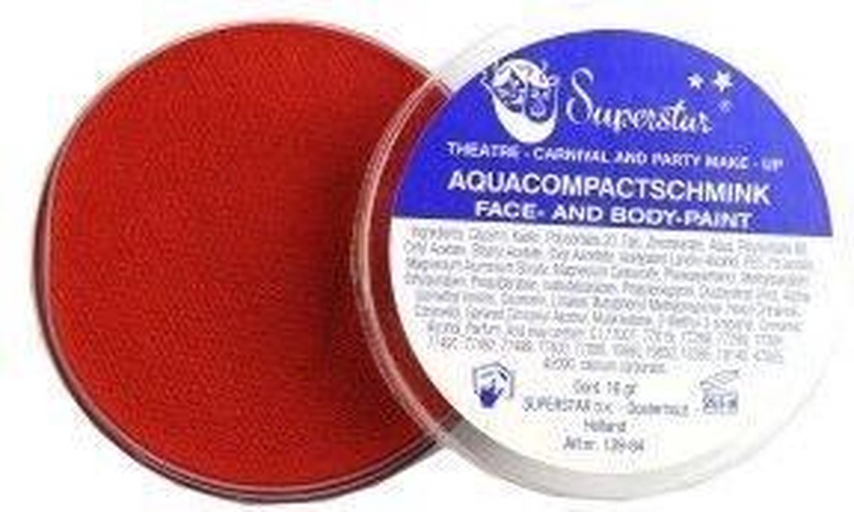 Superstar Schmink - Aqua Facepaint - Vuur Rood - 035 — afbeelding 8