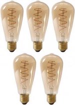 Calex LED Flexfilament 4-20W E27 ST64 Goud 2100K Dimbaar (5 stuks)