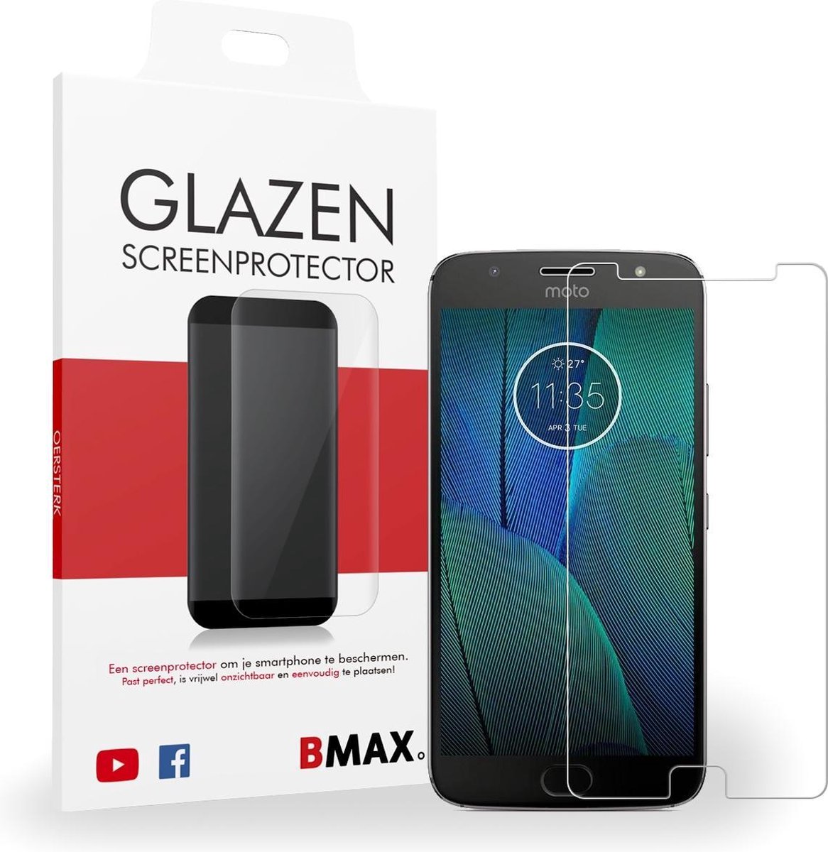BMAX Screenprotector van gehard glas geschikt voor Motorola G5s Plus| Beschermglas | Tempered Glass