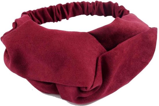 Suede haarband, donker rood/bordeaux rood