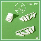 Schulcz Maquettebouw hoektreden rechts 1:50 20mm wit