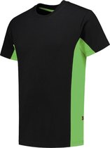 Tricorp T-shirt Bicolor 102004 Zwart / Lime - Maat 5XL