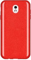 Samsung Galaxy J3 2017 Hoesje - Glitter Backcover - Rood