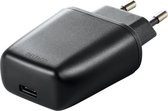 DELTACO USBC-AC108 Wandoplader 1x USB-C, 240V tot 5V USB, 3A / 15W, Zwart