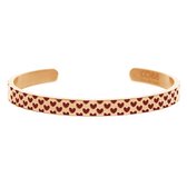 CO88 Collection Majestic 8CB 90101 Stalen Open Bangle met Hart Patroon - One-size (60x50x6 mm) - Rosékleurig / Rood