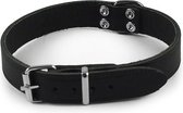 Nobby Halsband Leer - Hond - 1,0 x 20 tot 24 cm - Zwart