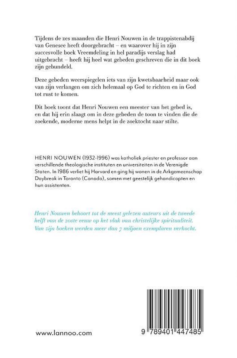 Gebeden uit de stilte - back cover