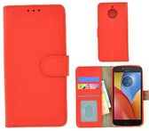 Rood Wallet Bookcase Fashion Hoesje voor Motorola Moto E4 Plus