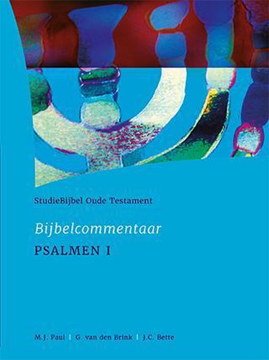 Boek 'Bijbelcommentaar Psalmen I' van StudieBijbel Oude Testament met een abstracte afbeelding van een menora.