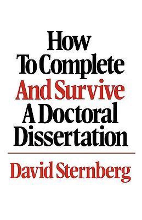 How to Complete and Survive a Doctoral Dissertation - cover