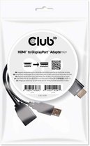 club3D CAC-2330 HDMI Adapter [1x HDMI-stekker - 1x DisplayPort bus] Zwart