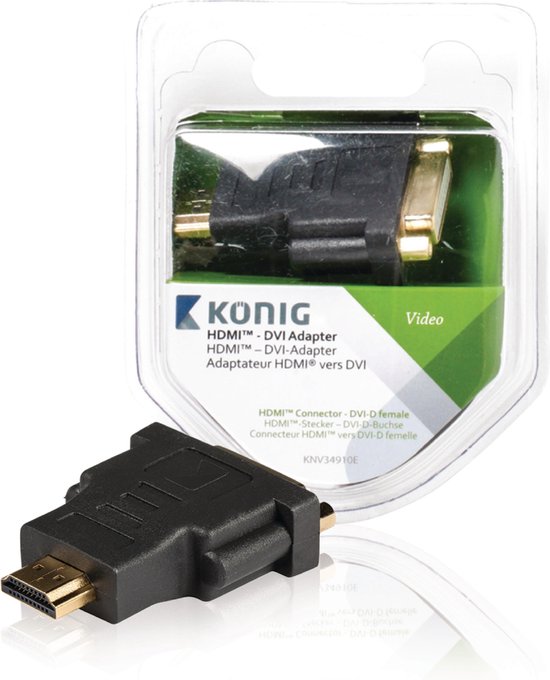 HDMI - DVI-adapter HDMI -connector - DVI-D female 1 stuk grijs