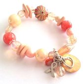 Pretty Peach geluksarmband voor Pink Ribbon