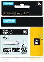 DYMO 1805437 -Standard Labels - White on Black - 9mm x 5.5m
