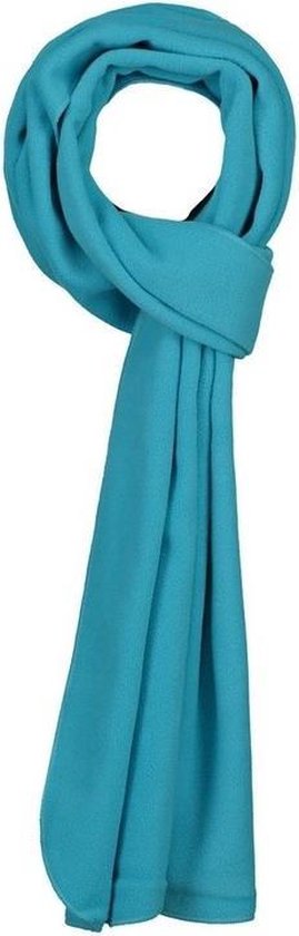 Lange turquoise fleece sjaal voor volwassenen