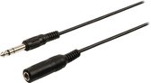 Jack stereo extension audio cable 6.35 mm male - 6.35 mm female 5.00 m black
